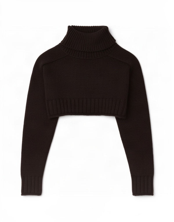 Zara Suéter feminino cropped oversized com gola redonda Reino Unido 10 pequeno preto
