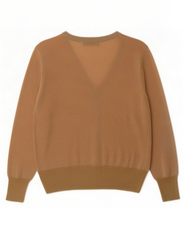Suéter cardigã feminino Marks & Spencer UK 16 grande viscose manchada rosa