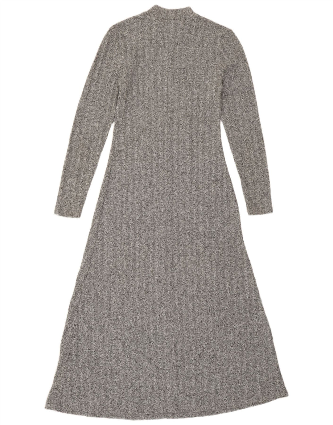 Vestido feminino Zara Maxi Longline Jumper Reino Unido 12 Poliéster manchado cinza médio