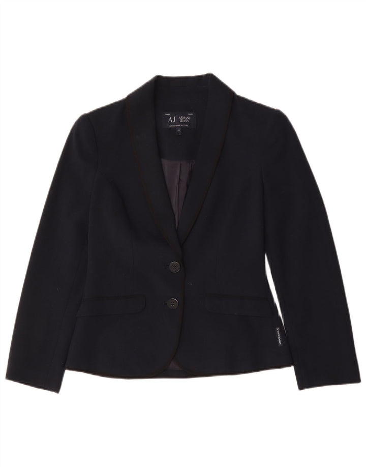 Jaqueta Blazer Feminina Armani Jeans com 2 Botões IT 40 Pequeno Azul Marinho