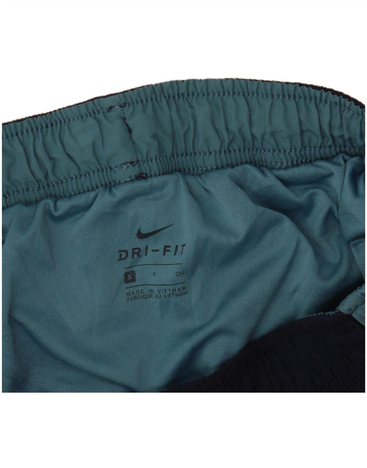 Shorts esportivos femininos Nike Dri Fit UK 8 pequenos azul marinho colorblock