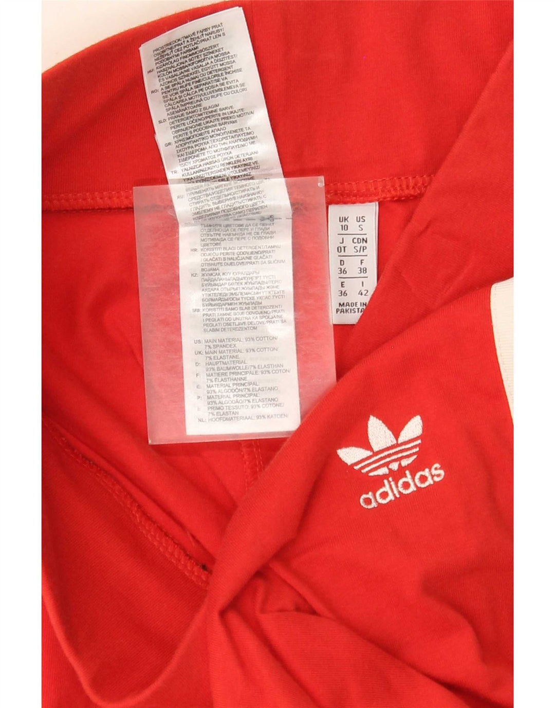 Leggings Adidas Femininas UK 10 Pequenas Algodão Vermelho
