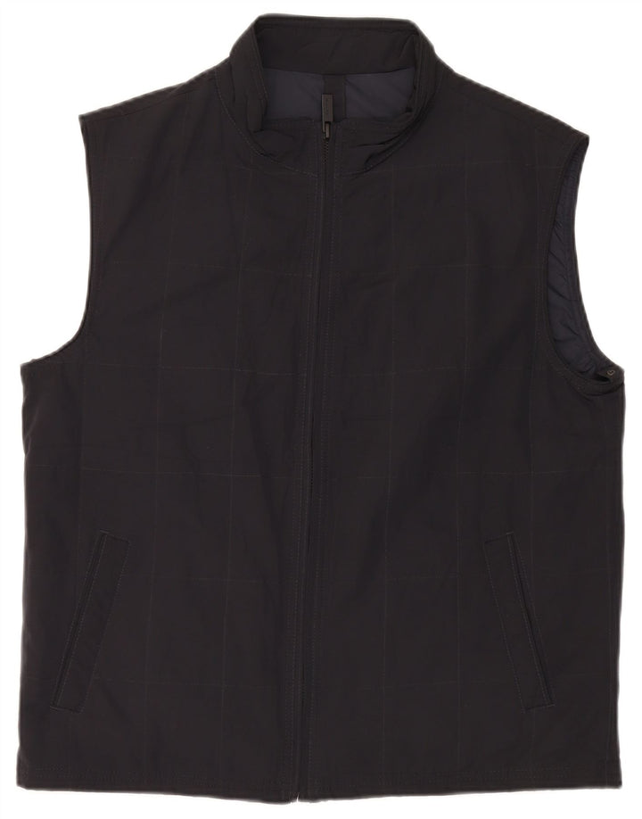 Colete masculino Massimo Dutti UK 42 XL poliéster xadrez preto