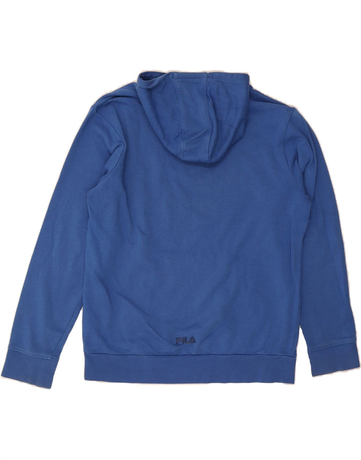 FILA Mens Graphic Hoodie Jumper XL Blue Cotton Vintage Fila and Second-Hand Fila from Messina Hembry 
