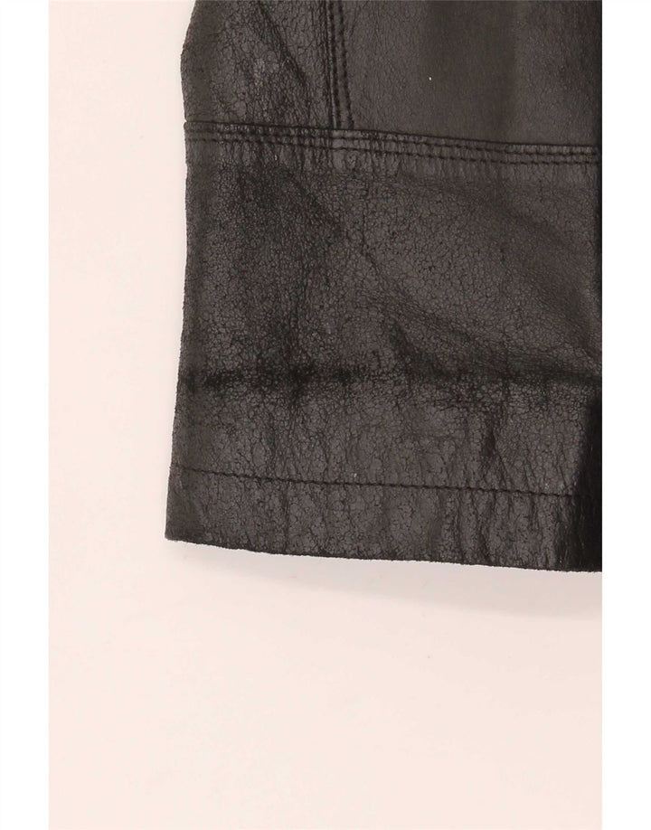Jaqueta blazer feminina de couro com 2 botões J.J.Scott IT 46 grande preta