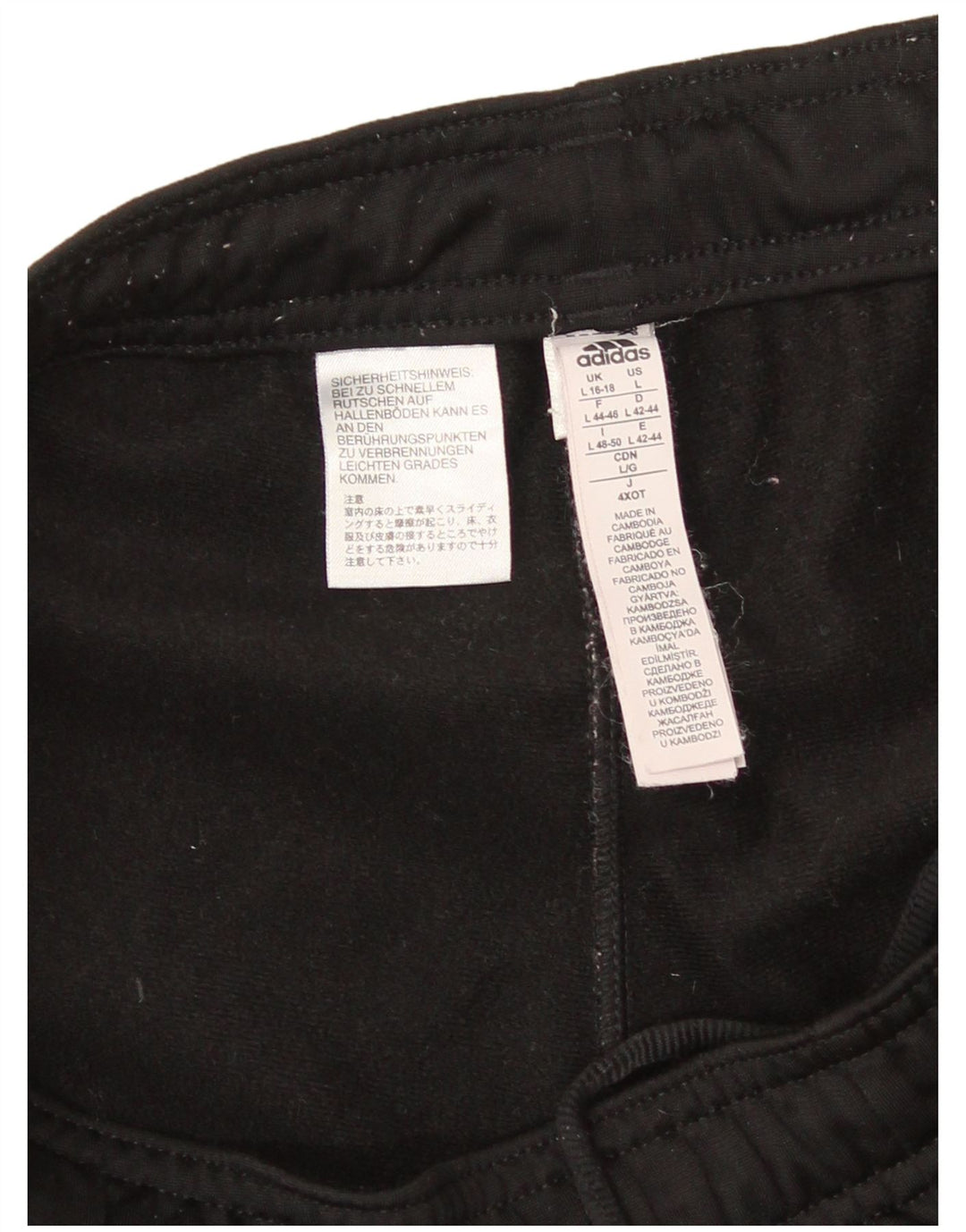 Calça de treino feminina Adidas UK 16/18 grande poliéster preto
