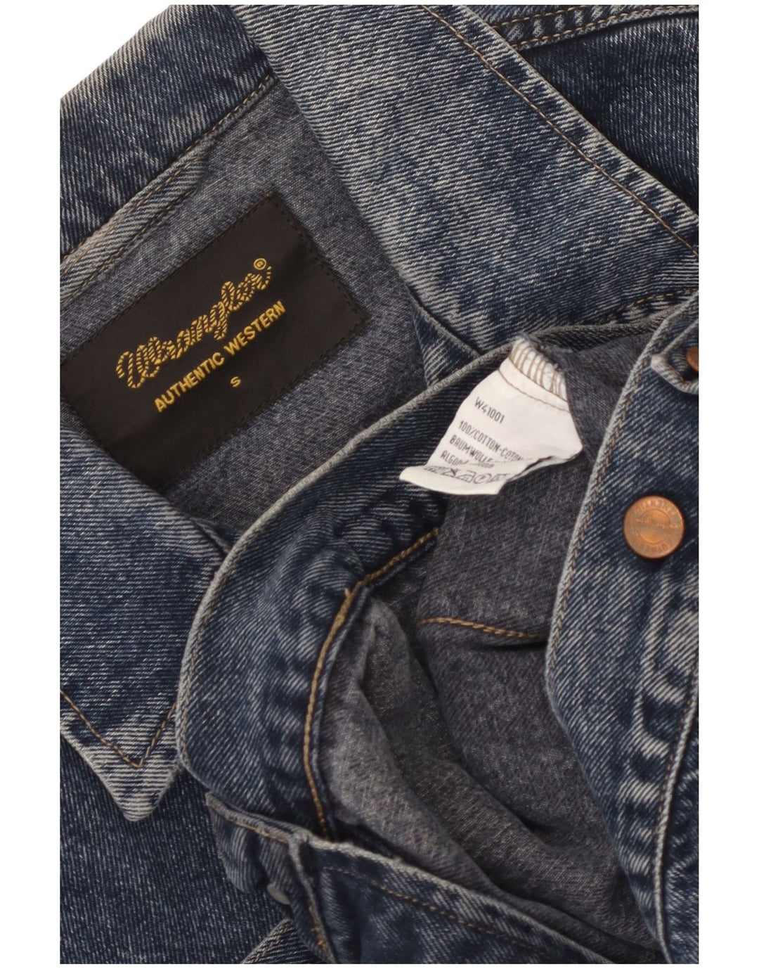 Jaqueta jeans masculina Wrangler UK 36 algodão azul pequeno