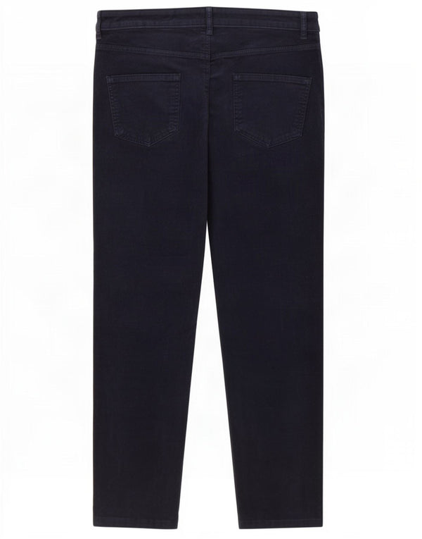 Calça feminina de veludo Marks & Spencer Reino Unido 18 XL W36 L26 algodão azul marinho