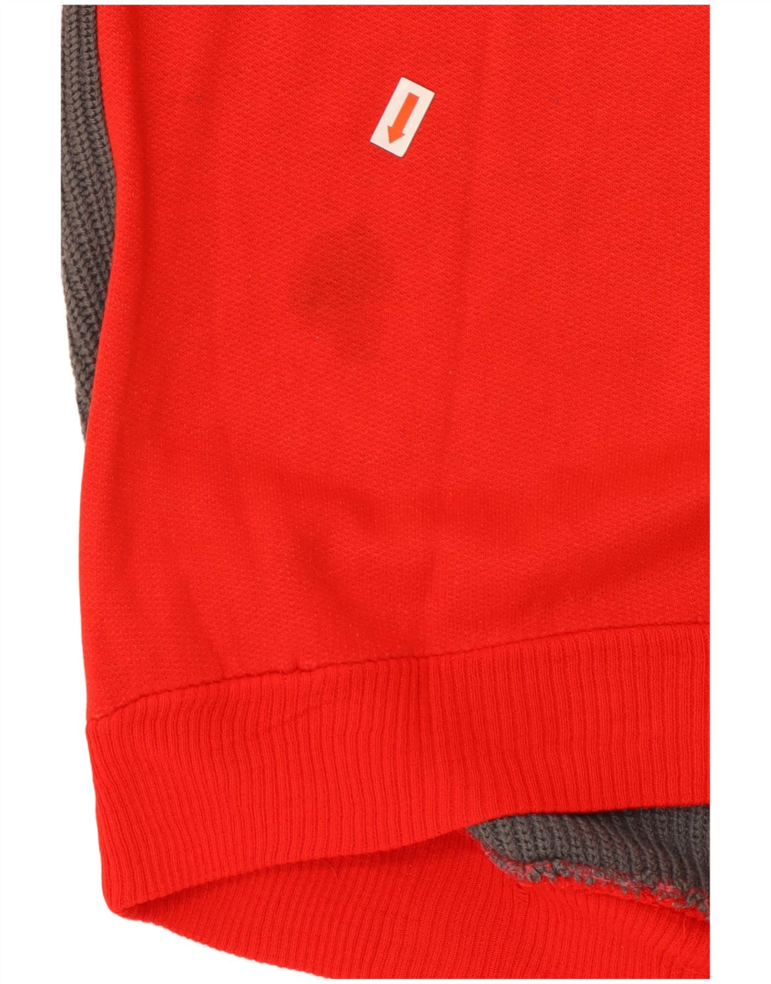 Suéter masculino VINTAGE com gola com botão e bloco colorido vermelho médio