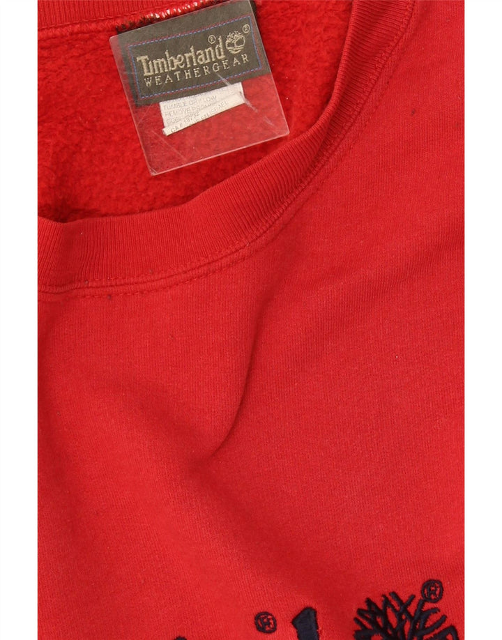 Timberland moletom gráfico masculino jumper médio algodão vermelho