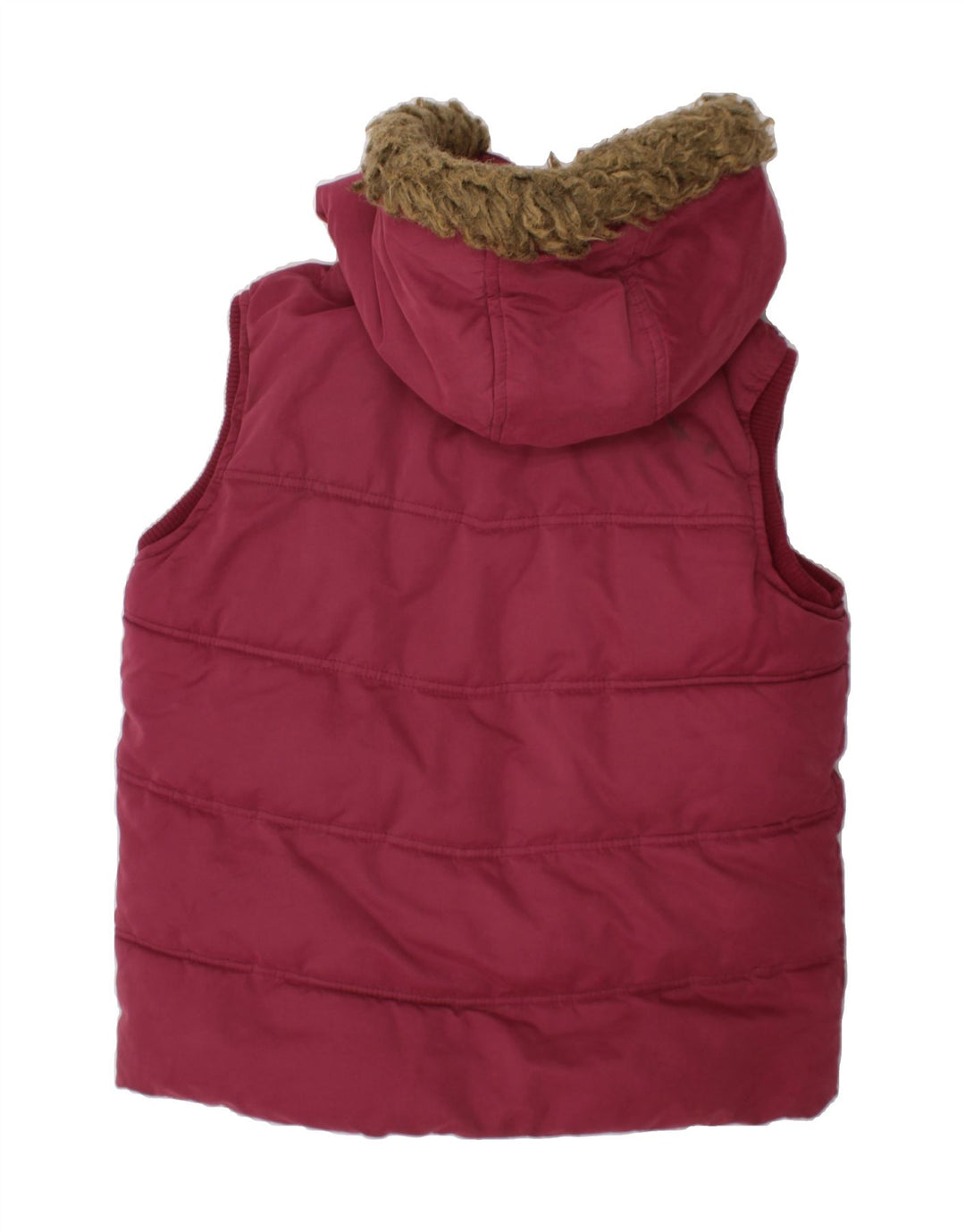FAT FACE Girls Hooded Padded Gilet 12-13 Years Burgundy Polyester Vintage Fat Face and Second-Hand Fat Face from Messina Hembry 