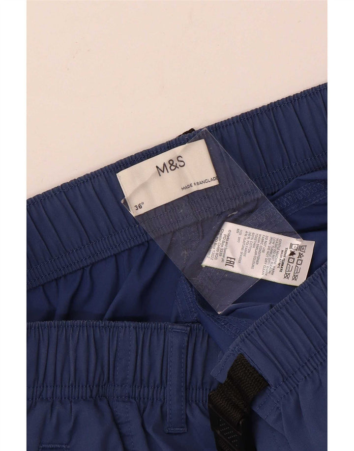 Shorts cargo masculino Marks & Spencer W36 grande algodão azul