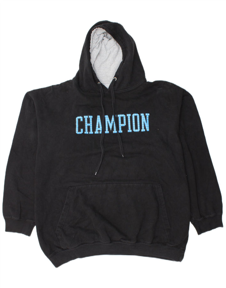 CHAMPION Suéter masculino com capuz gráfico alto 2XL algodão preto