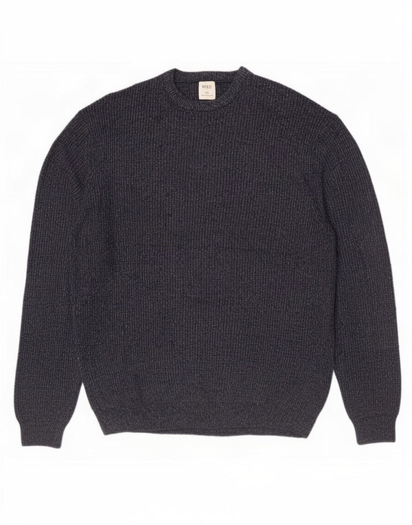 Suéter masculino Marks & Spencer com gola redonda 2XL azul marinho poliamida
