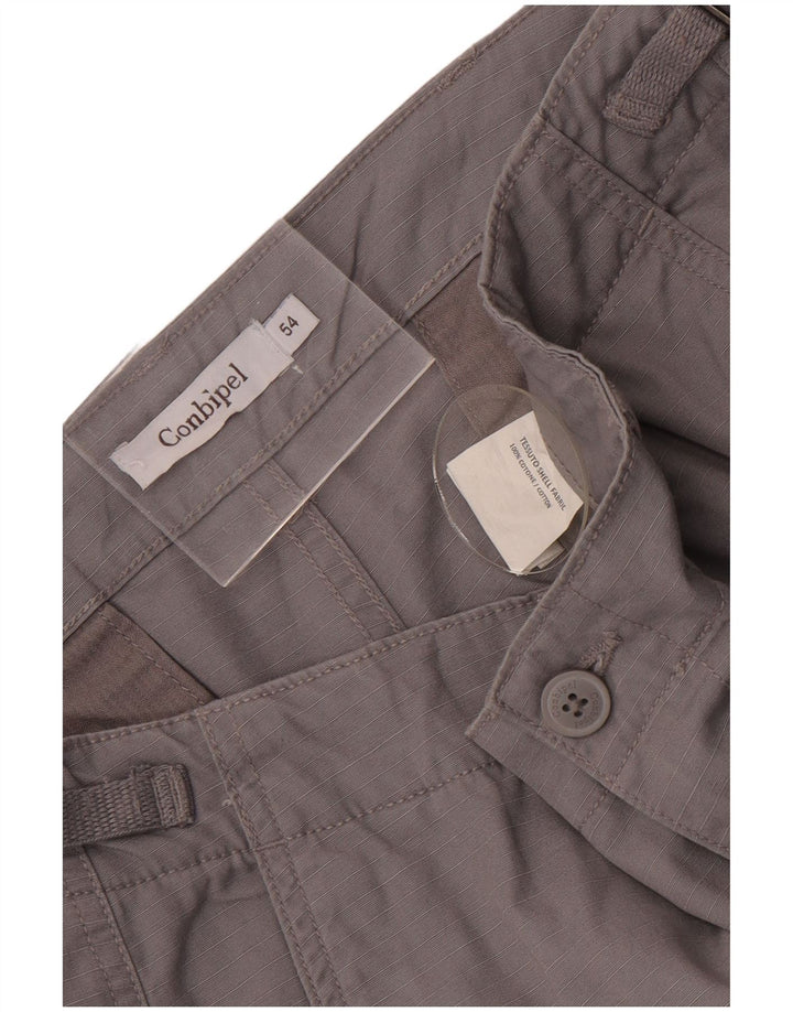 Shorts cargo masculino Conbipel IT 54 2XL W38 algodão listrado cinza