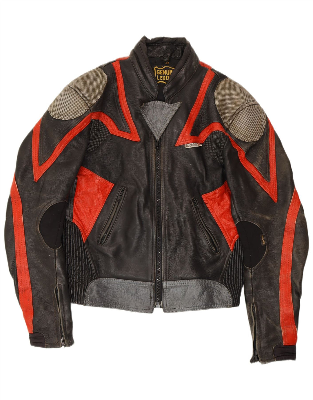 Jaqueta bomber masculina SCOTCHLITE 3M IT 54 2XL couro preto Colourblock