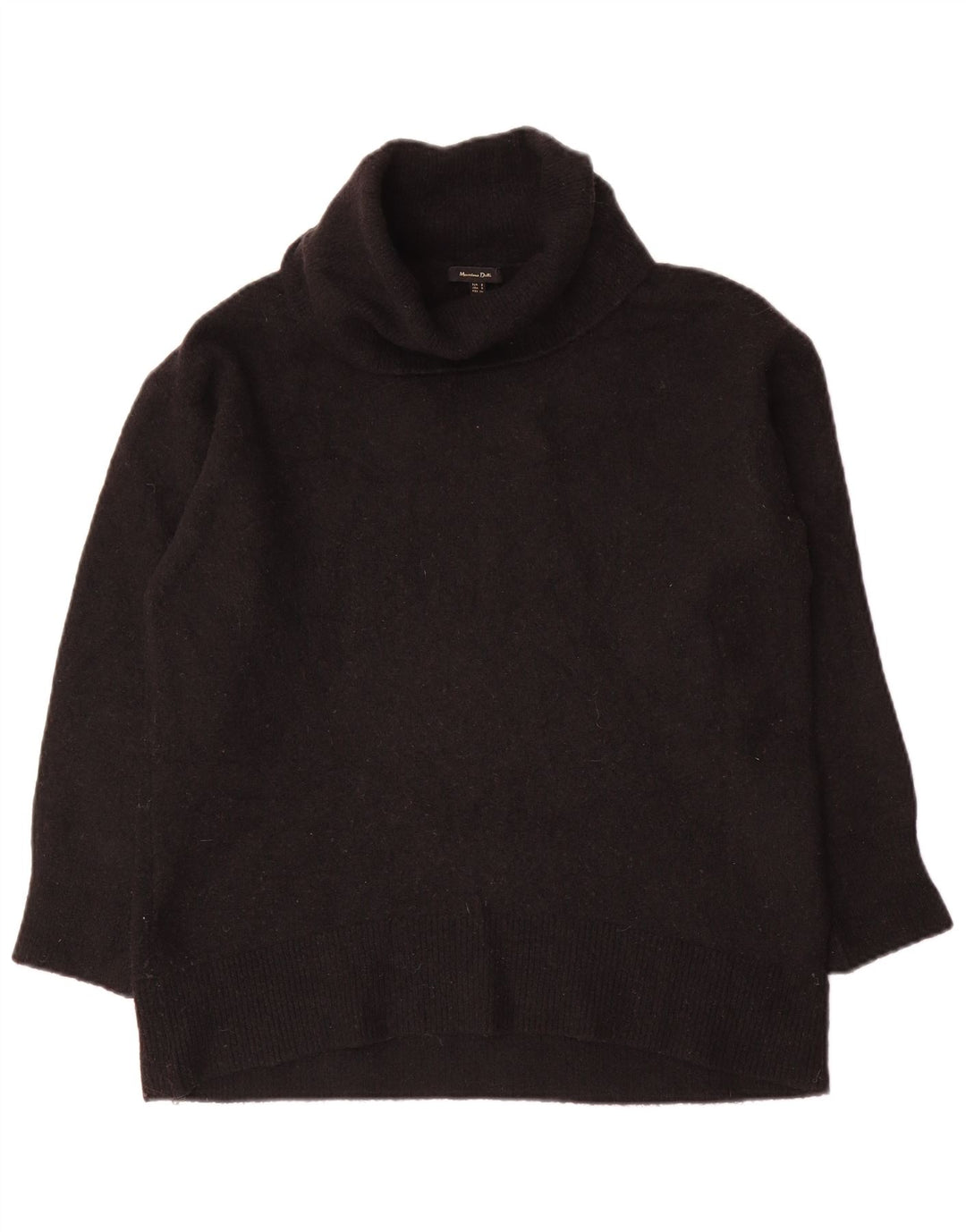 Suéter feminino Massimo Dutti com gola redonda grande Reino Unido 10 pequeno preto