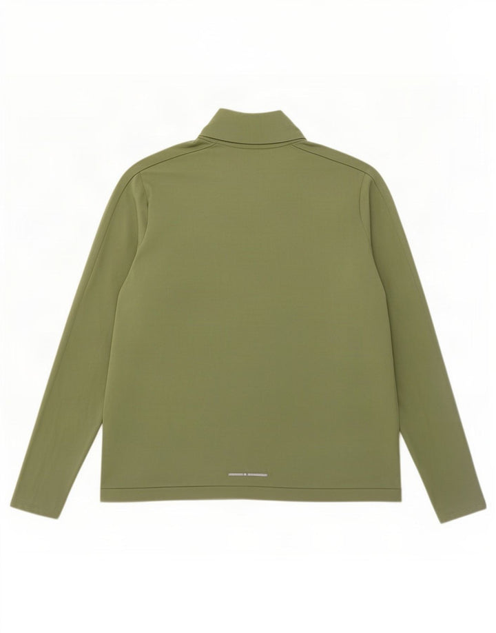 Top feminino Nike de corrida com zíper e manga comprida UK 18 XL verde poliéster