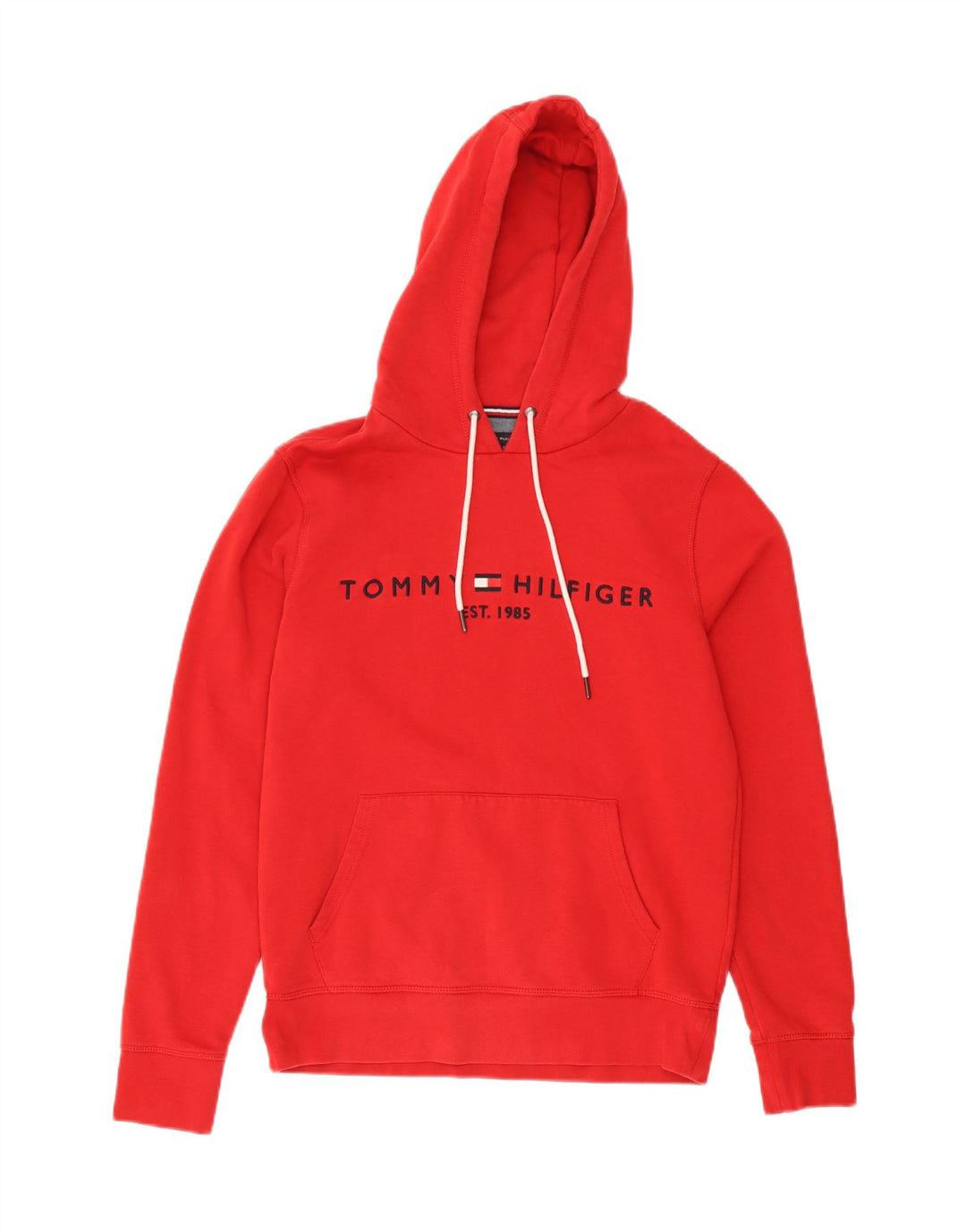 Tommy Hilfiger moletom com capuz masculino gráfico médio algodão vermelho
