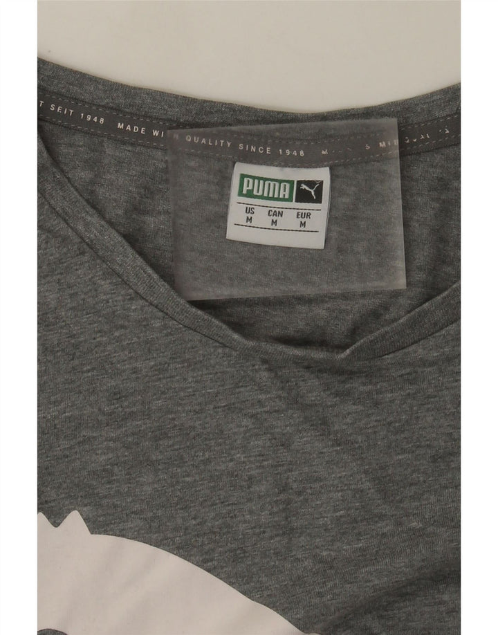 Camiseta masculina Puma Graphic Top cinza médio manchado