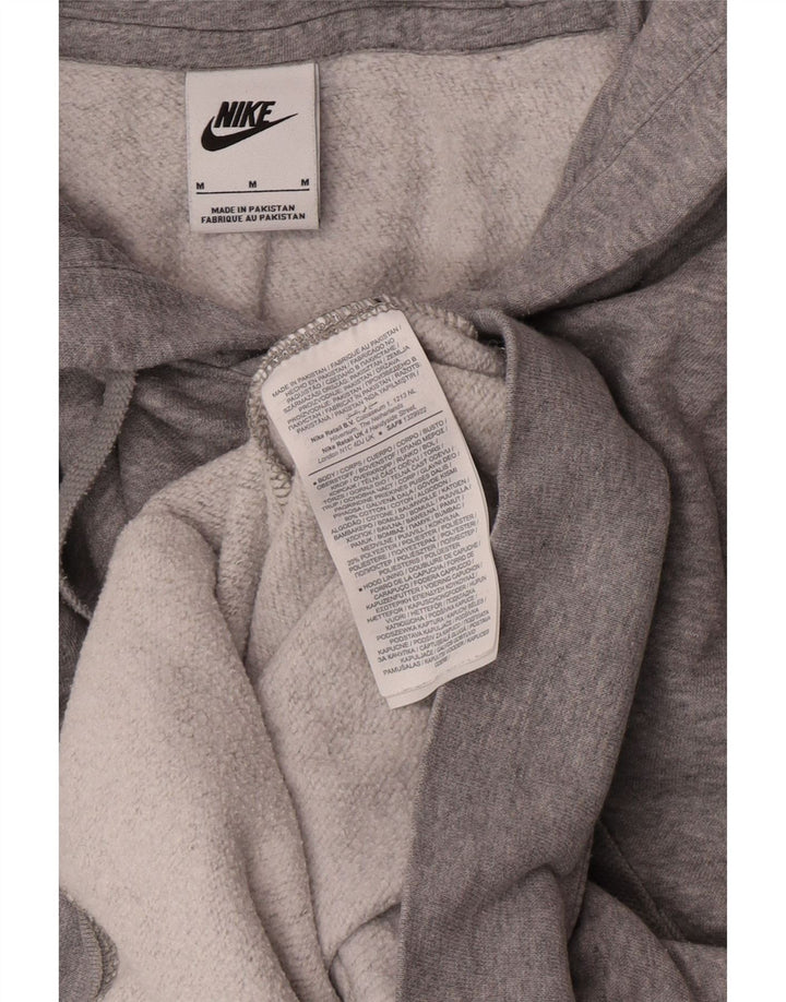 Suéter com capuz gráfico masculino Nike médio cinza algodão manchado