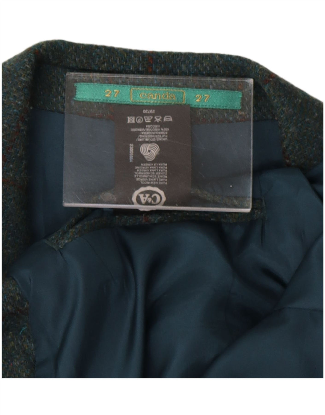 Jaqueta blazer masculina Canda com 2 botões Reino Unido 40 grande xadrez azul nova lã