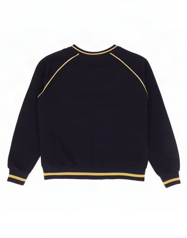 Fila moletom gráfico feminino jumper UK 10 pequeno bloco colorido azul marinho