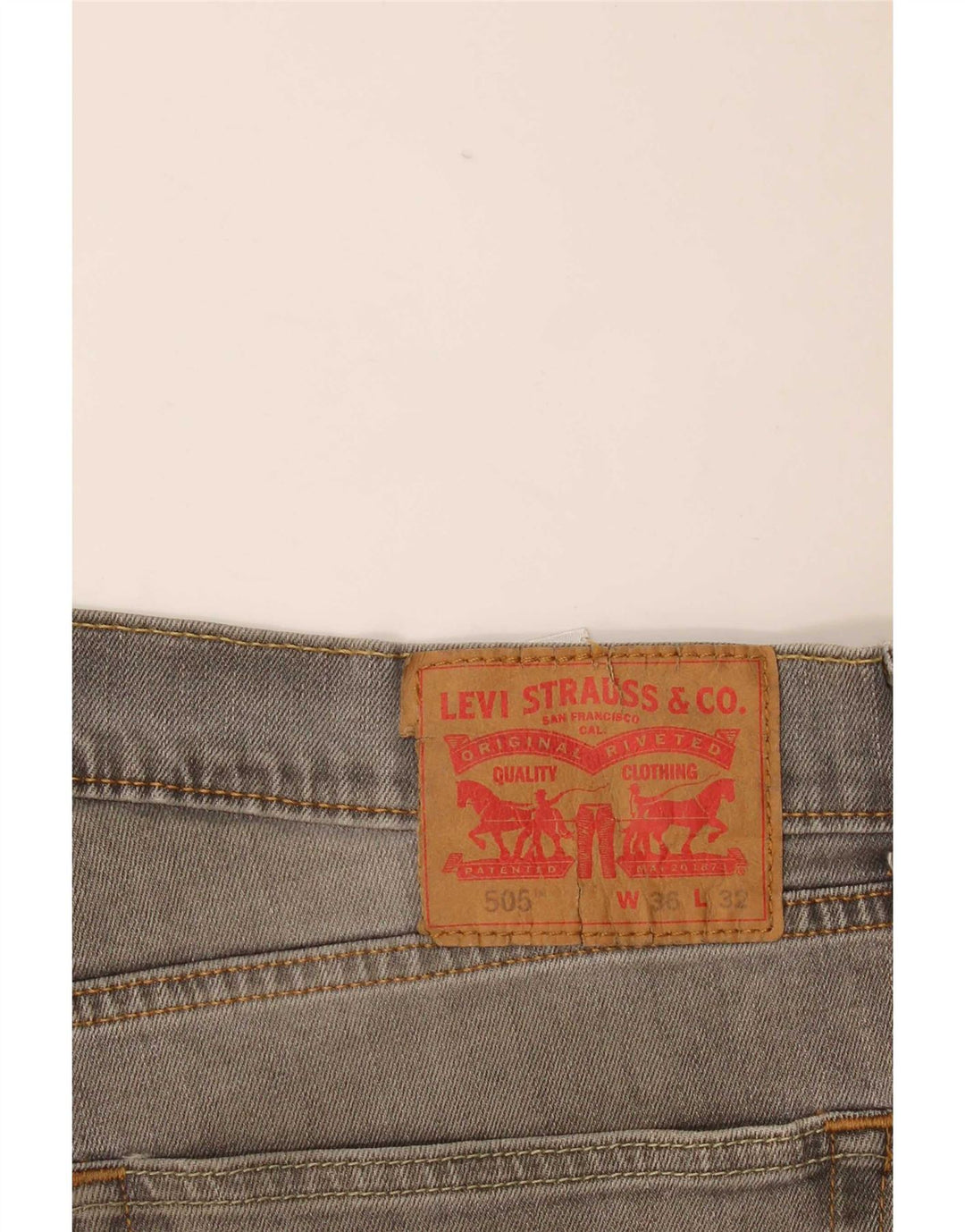 Calça jeans masculina Levi's 505 Straight W36 L32 cinza algodão