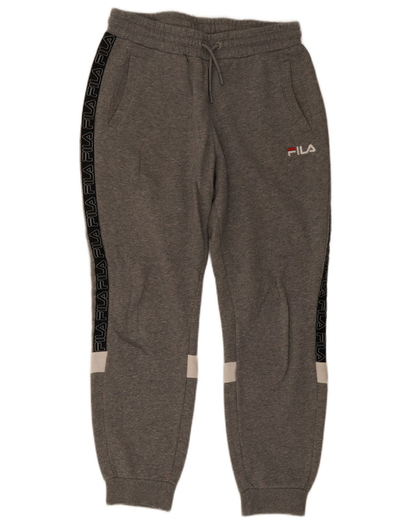Calça de treino masculina Fila Graphic Joggers pequeno cinza colorblock algodão