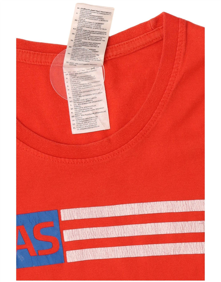 Adidas Mens Graphic T-Shirt Top Médio Algodão Vermelho