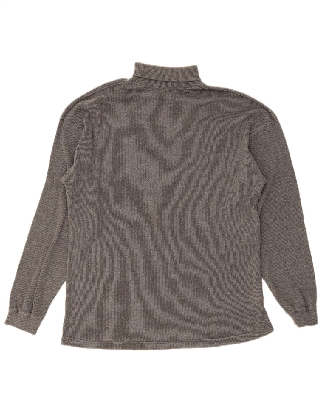 Marks & Spencer Camiseta masculina com gola redonda e manga comprida de algodão cinza pequeno