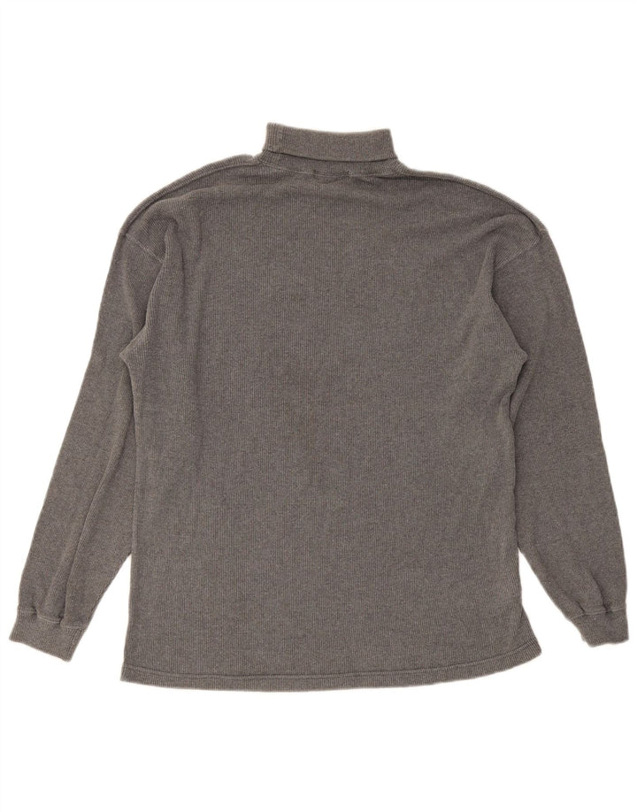 Marks & Spencer Camiseta masculina com gola redonda e manga comprida de algodão cinza pequeno
