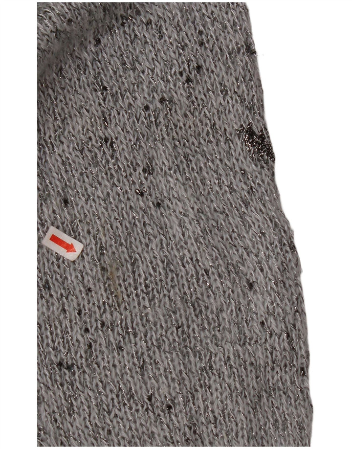 Suéter feminino KRIZIA MAGLIA com gola redonda Reino Unido 18 XL cinza manchado angorá