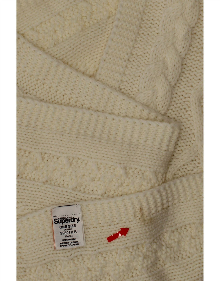 Lenço retangular de malha feminino Superdry, tamanho único, acrílico branco