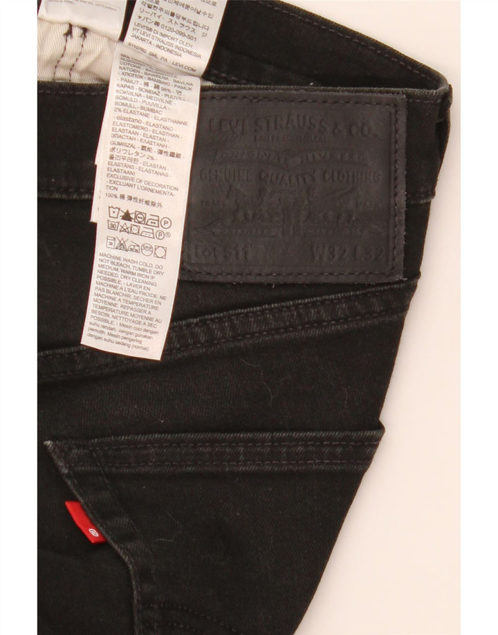 Levi's Masculino 511 Slim Jeans W32 L32 Algodão Preto