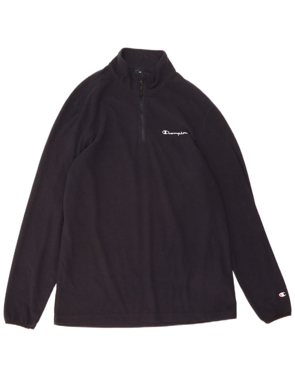 Jumper masculino Champion de lã com zíper e gola 2XL poliéster azul marinho