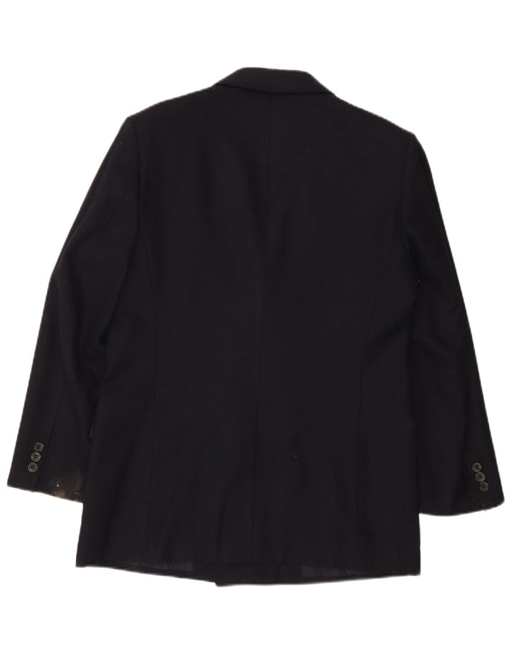 Jaqueta blazer masculina Aquascutum com peito duplo Reino Unido 36 pequena azul marinho