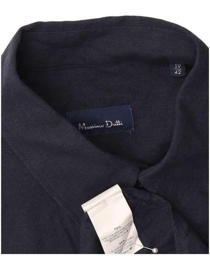 Camisa masculina Massimo Dutti tamanho 42 grande viscose azul marinho