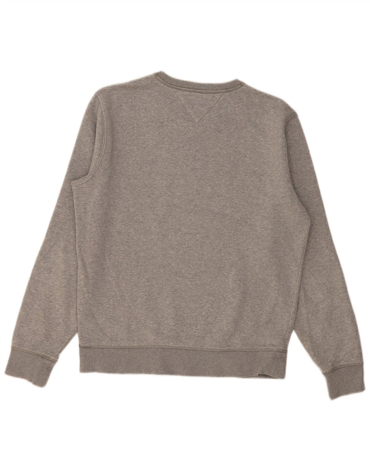 Tommy Hilfiger moletom gráfico masculino jumper grande algodão cinza