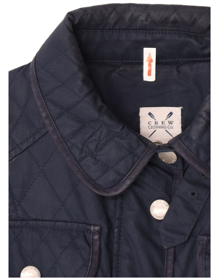 Jaqueta acolchoada feminina de ajuste regular da Crew Clothing UK 10 pequena azul marinho