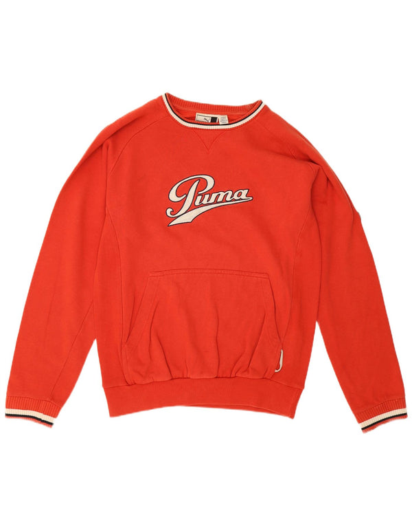 Puma Mens Graphic Moletom Jumper Médio Algodão Vermelho