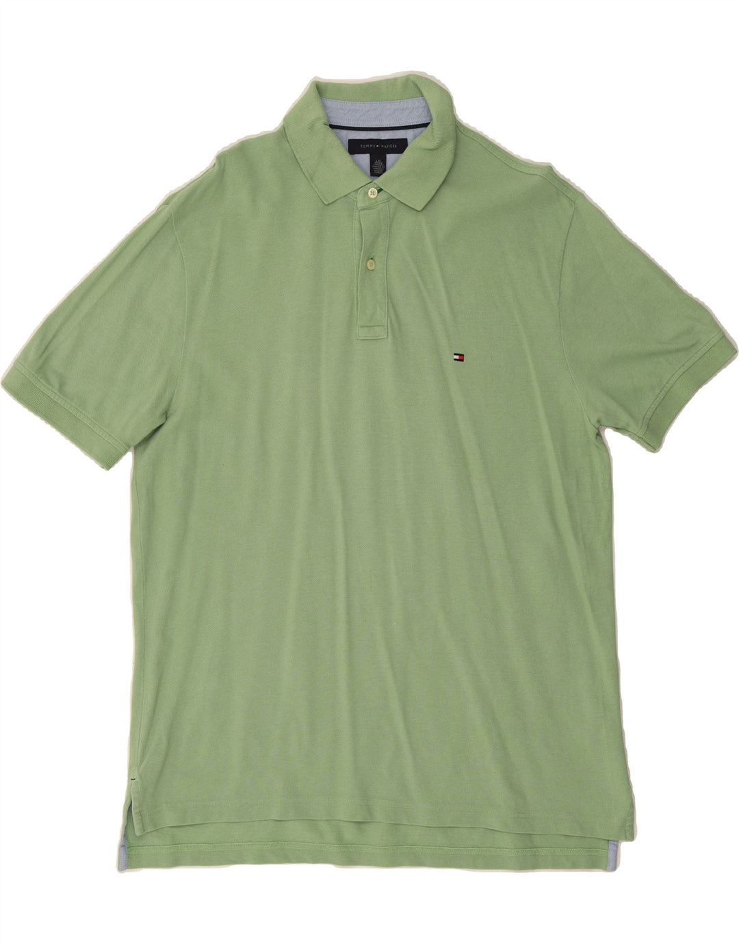 TOMMY HILFIGER Mens Polo Shirt Large Green Cotton Vintage Tommy Hilfiger and Second-Hand Tommy Hilfiger from Messina Hembry 