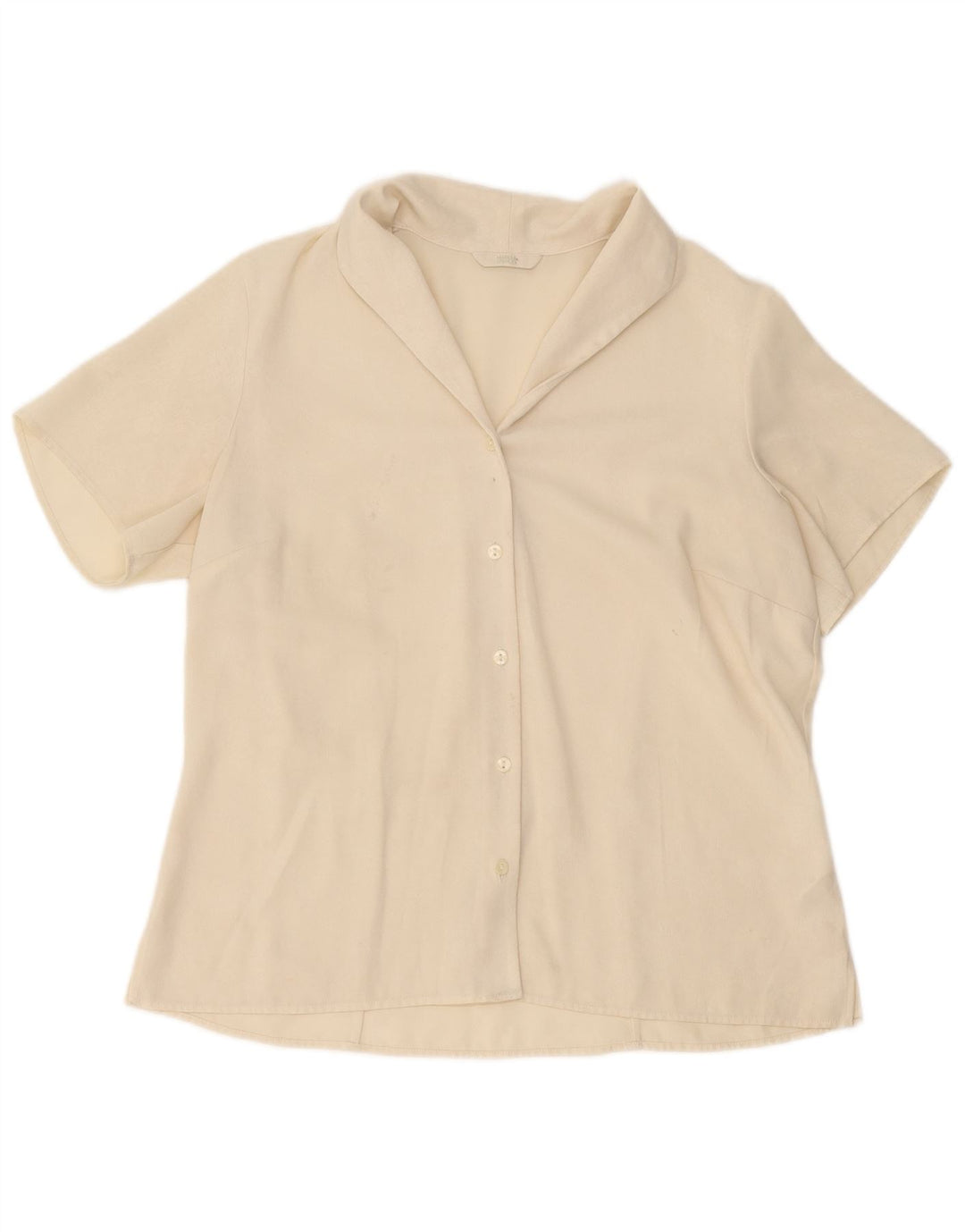 Blusa feminina de manga curta Marks & Spencer Reino Unido 16 grande bege
