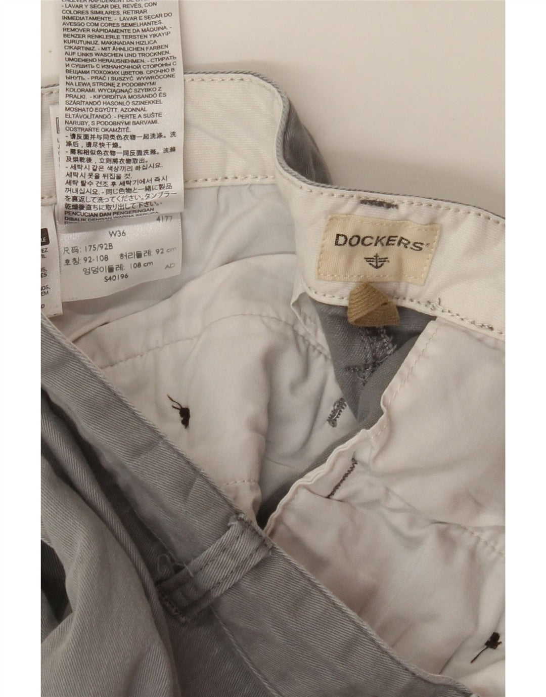 DOCKERS Mens Chino Shorts W36 Large Grey Cotton Vintage Dockers and Second-Hand Dockers from Messina Hembry 
