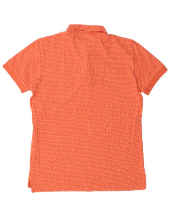 Camisa polo masculina MASSIMO DUTTI algodão manchado laranja médio