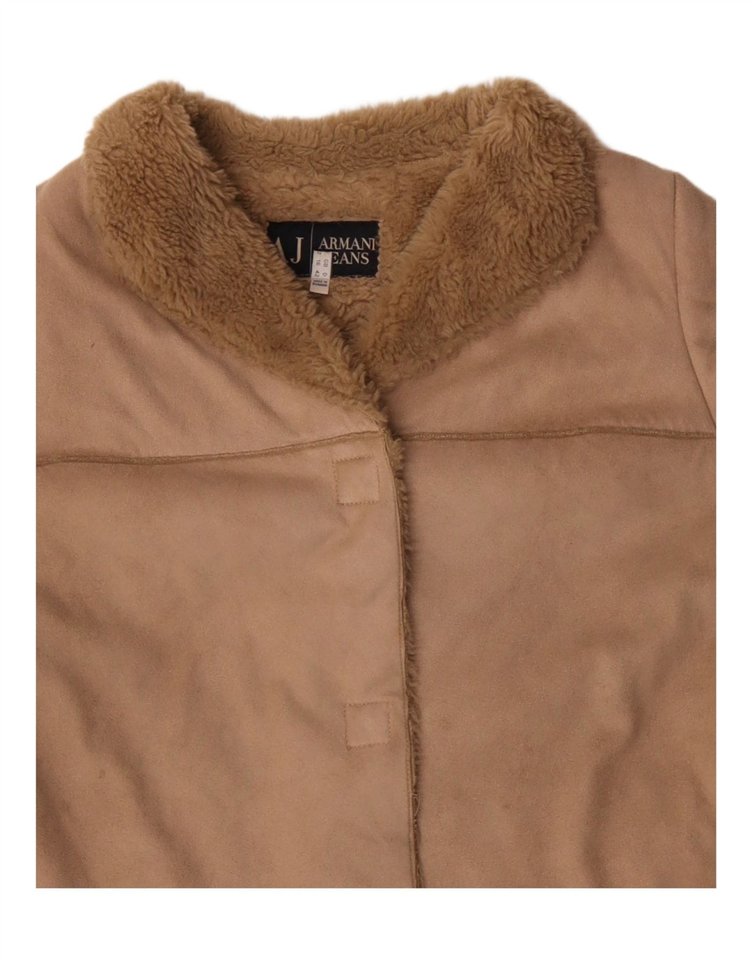 Sobretudo feminino Sherpa ARMANI UK 16 grande bege
