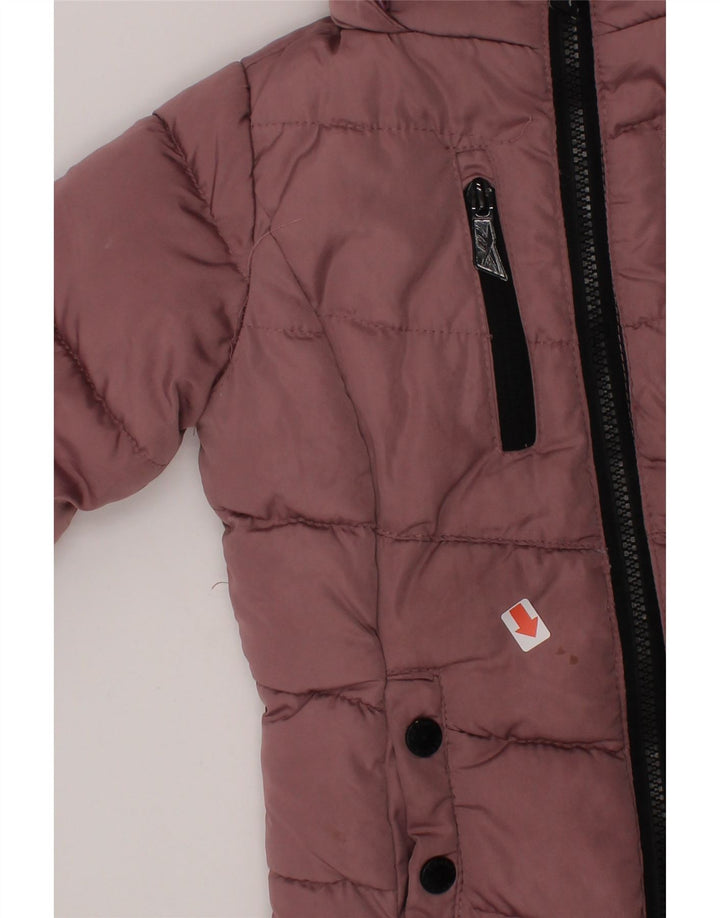 REEBOK Baby Girls Hooded Padded Jacket 18-24 Months Pink Polyester Vintage Reebok and Second-Hand Reebok from Messina Hembry 
