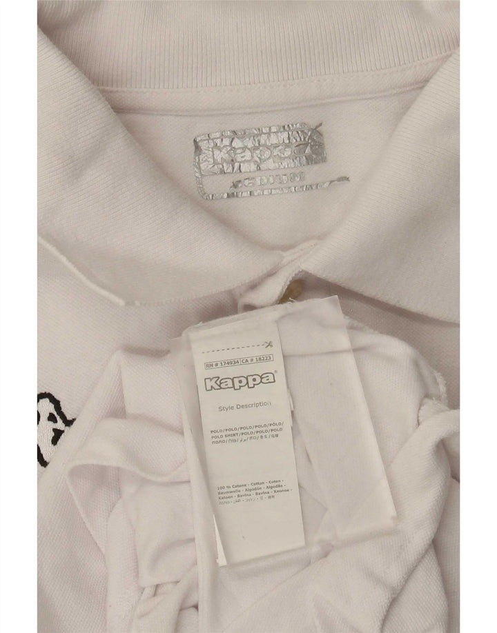 Camisa polo masculina Kappa de algodão branco médio