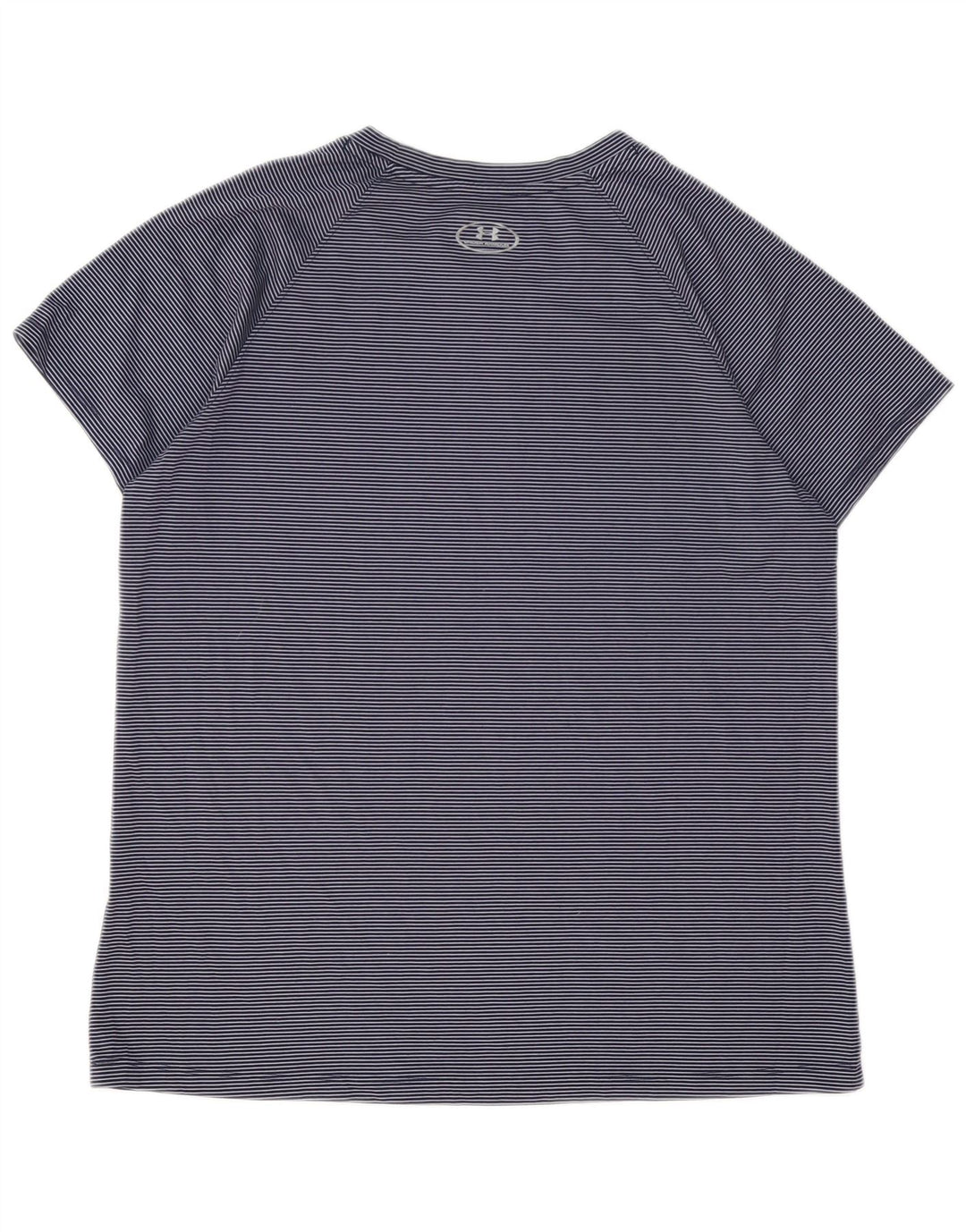 Camiseta feminina Under ARMOUR Heat Gear UK 16 grande listra azul marinho