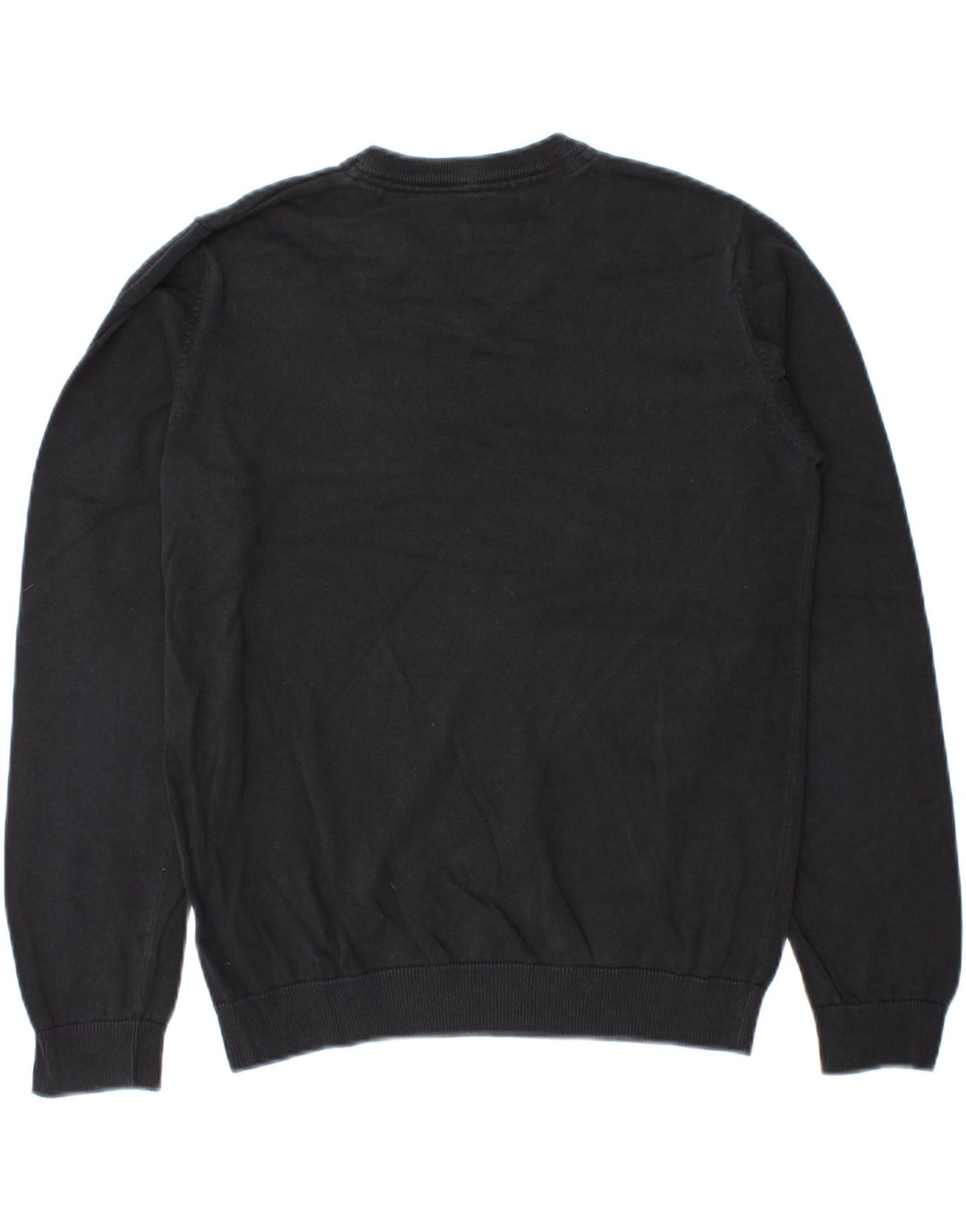 MARKS & SPENCER Boys V-Neck Jumper Sweater 14-15 Years Black Cotton Vintage Marks & Spencer and Second-Hand Marks & Spencer from Messina Hembry 